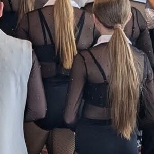 Kelle Black and White Long Sleeve Bodysuit Costume